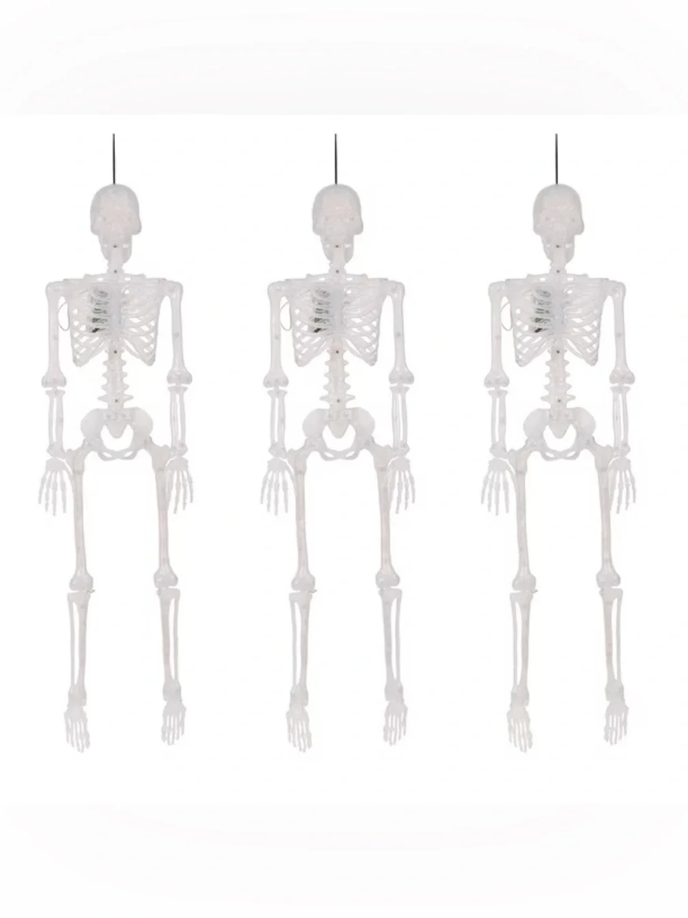 Pre-Lit Skeletons, Set of 3 White